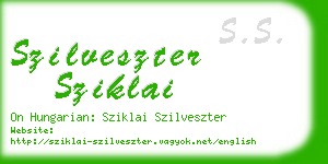 szilveszter sziklai business card